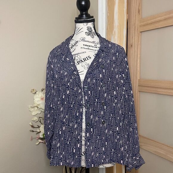 Evan Picone Women's Button Up Long Sleeve Shirt Blouse Multicolor Size 8 - Picture 1 of 9